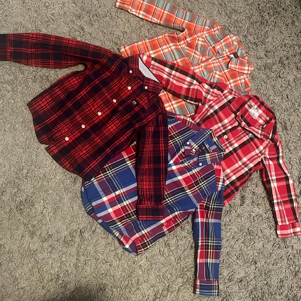 Fall plaid button down shirt bundle (3T)